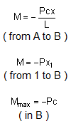 bending moment formula